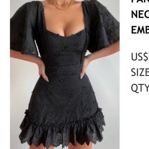 Showpo Fancy A Spritz Square Neck Mini Dress. Size 2! Only worn once for pics.